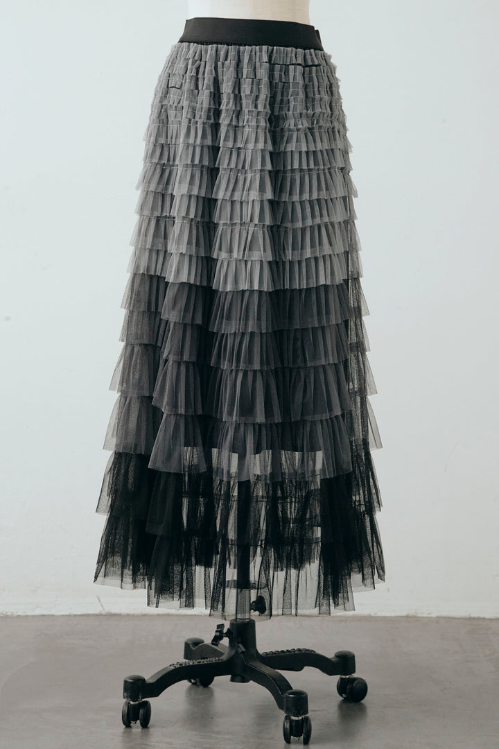 [予約]グラデーションチュールティアードスカート