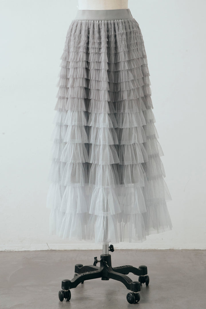 [予約]グラデーションチュールティアードスカート