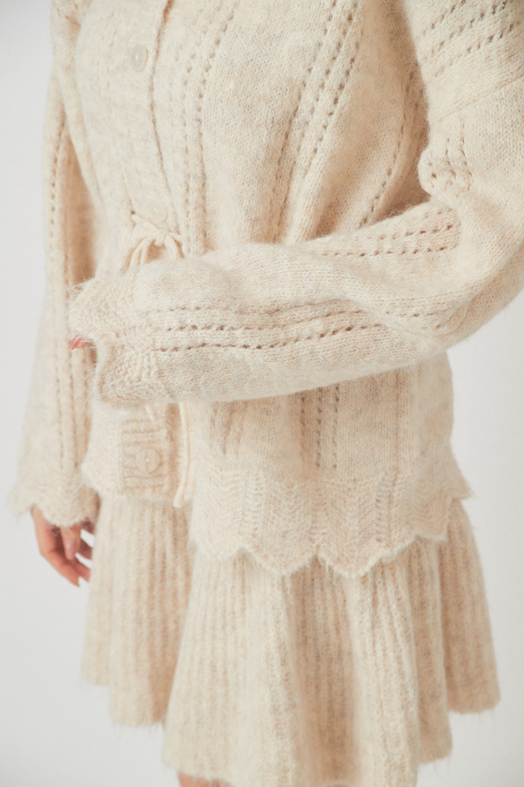 [予約]フラワーモチーフ透かし編みセットアップ