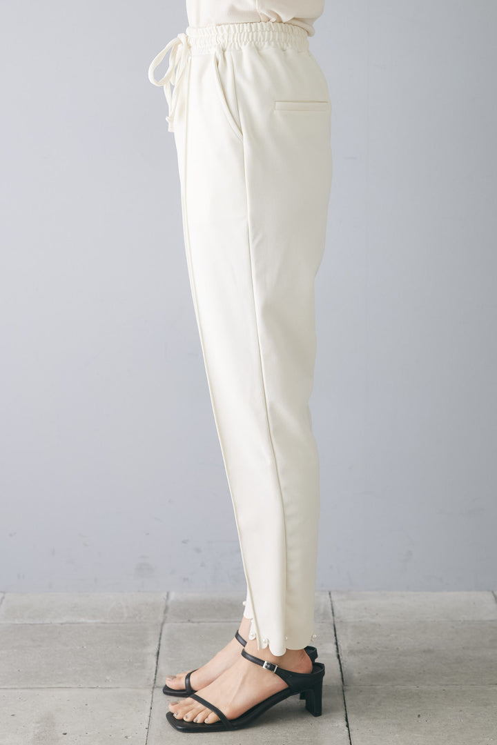 [予約/SET]裾シャーリングフリルカットトップス+スカラップパール美脚パンツ(2set)