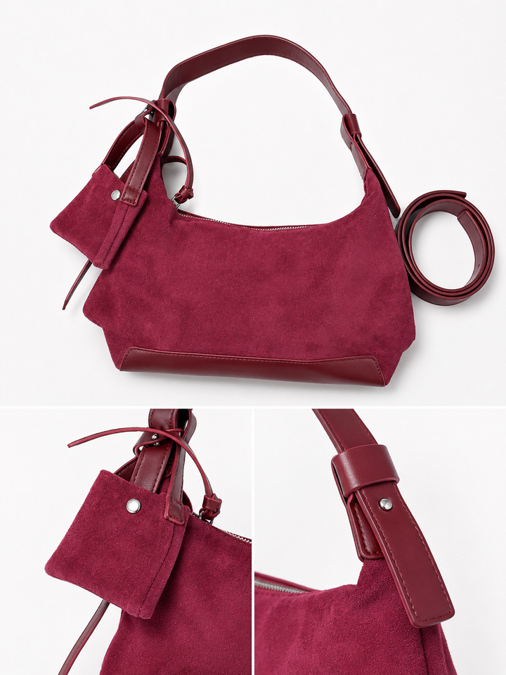 [予約]ワンハンドルスウェードライクLADYBAG
