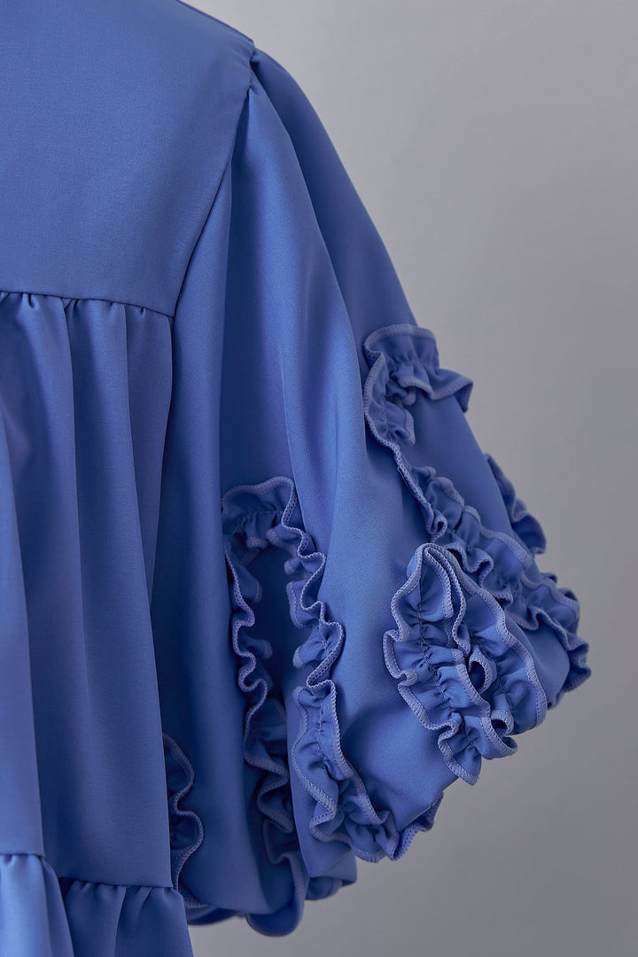 [予約]フリルウェーブスリーブティアードブラウス