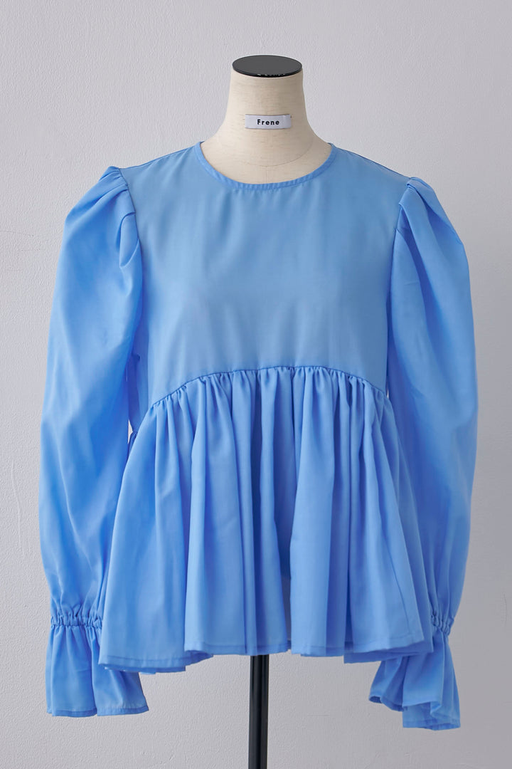 [予約]パフショルダーペプラムギャザーブラウス