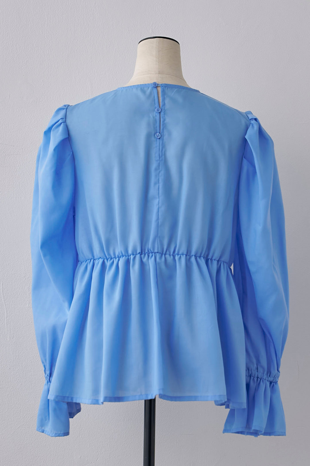 [予約]パフショルダーペプラムギャザーブラウス