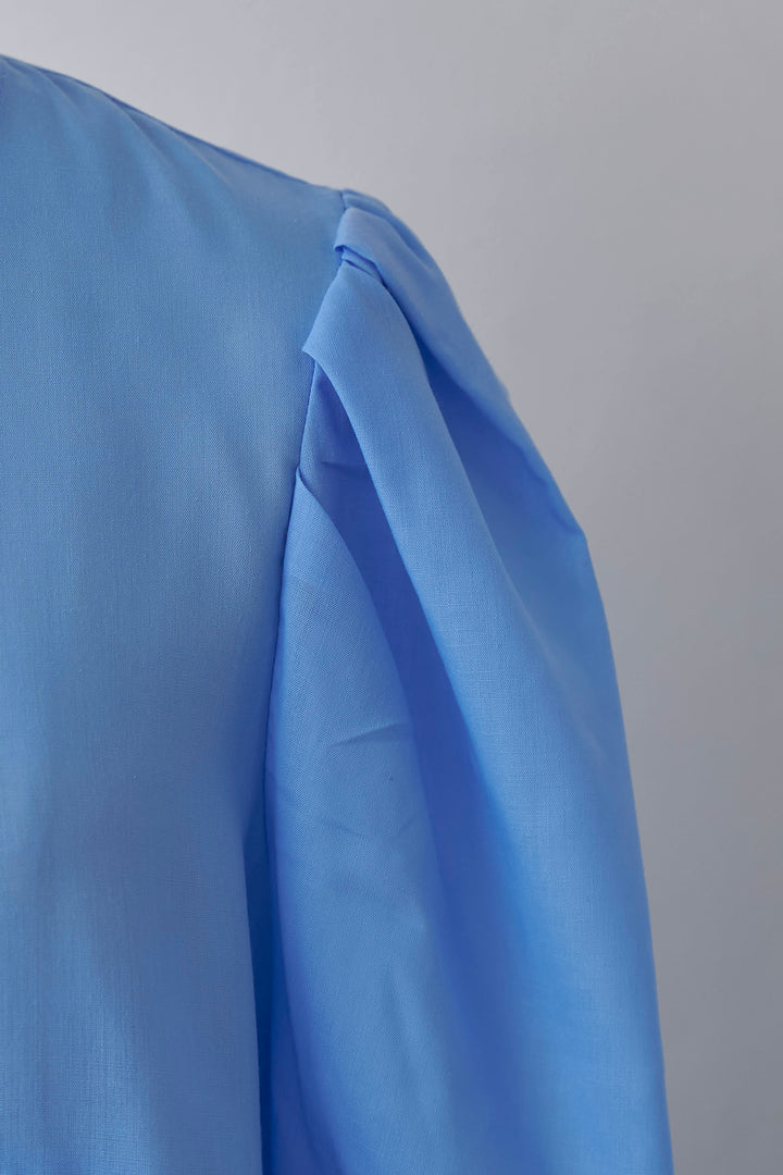 [予約]パフショルダーペプラムギャザーブラウス