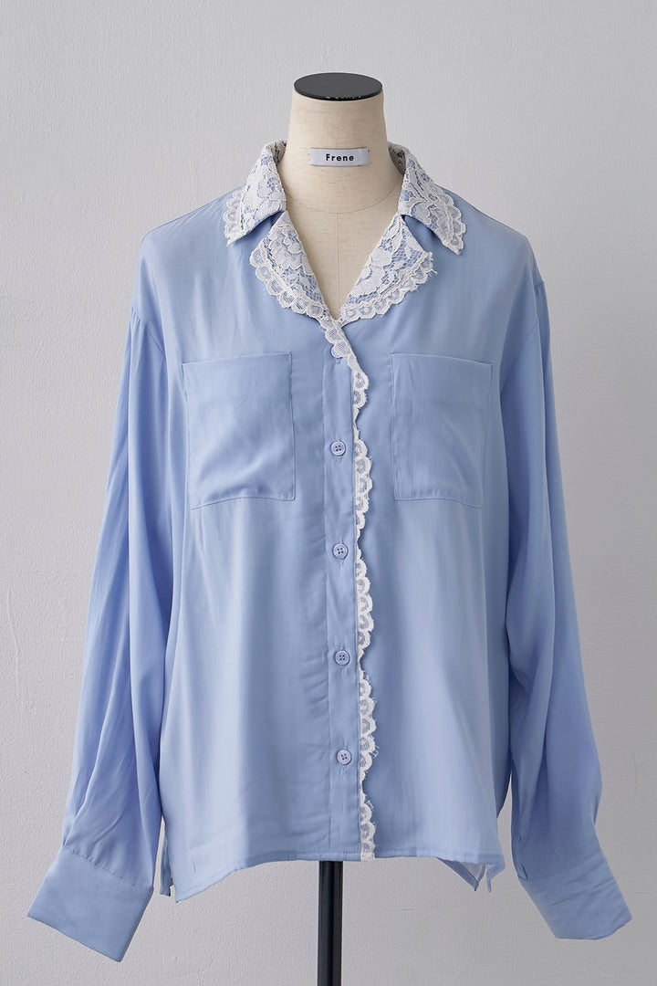 [予約]クラシックレーストリムブラウス