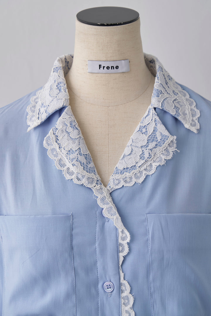 [予約]クラシックレーストリムブラウス