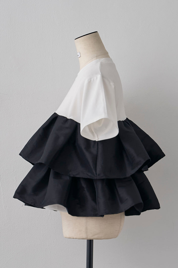 [予約]ナイロンフリルドッキングTシャツ