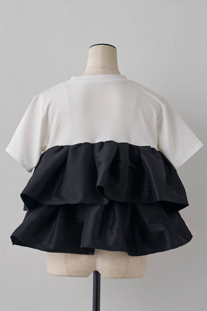 [予約]ナイロンフリルドッキングTシャツ