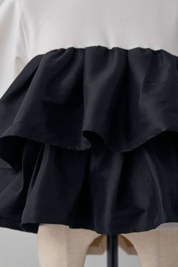 [予約]ナイロンフリルドッキングTシャツ