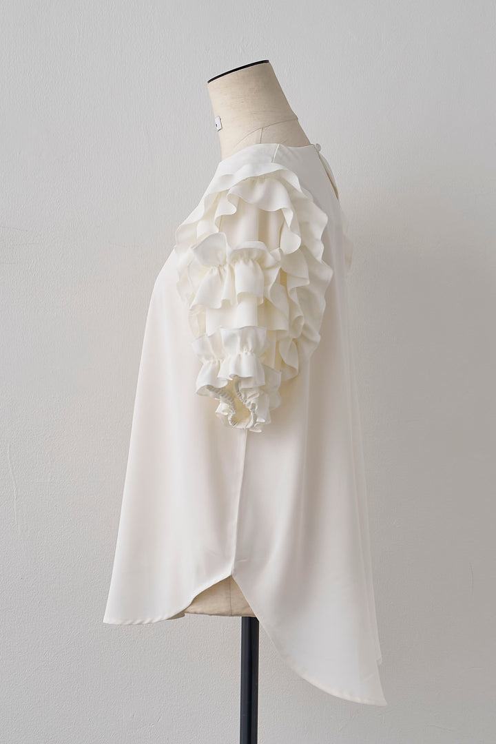 [予約]フリルスリーブプルオーバーブラウス