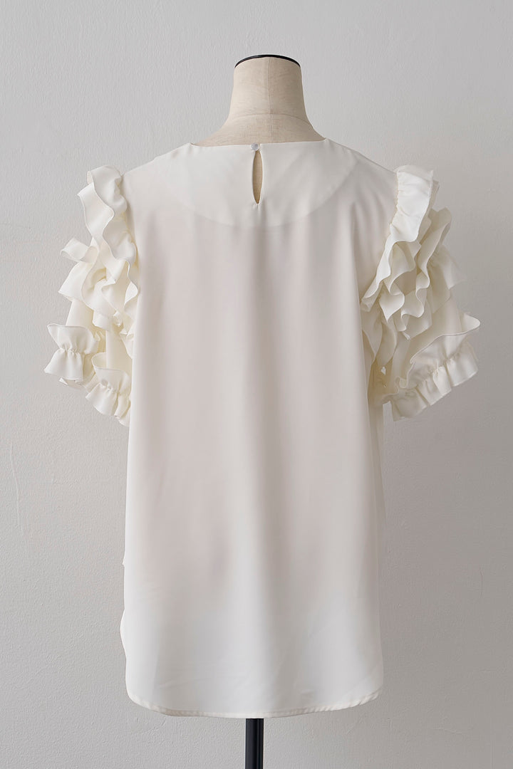 [予約]フリルスリーブプルオーバーブラウス