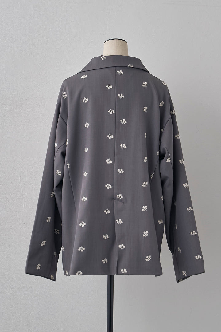 [予約]フラワー刺繍ツイルテーラードジャケット