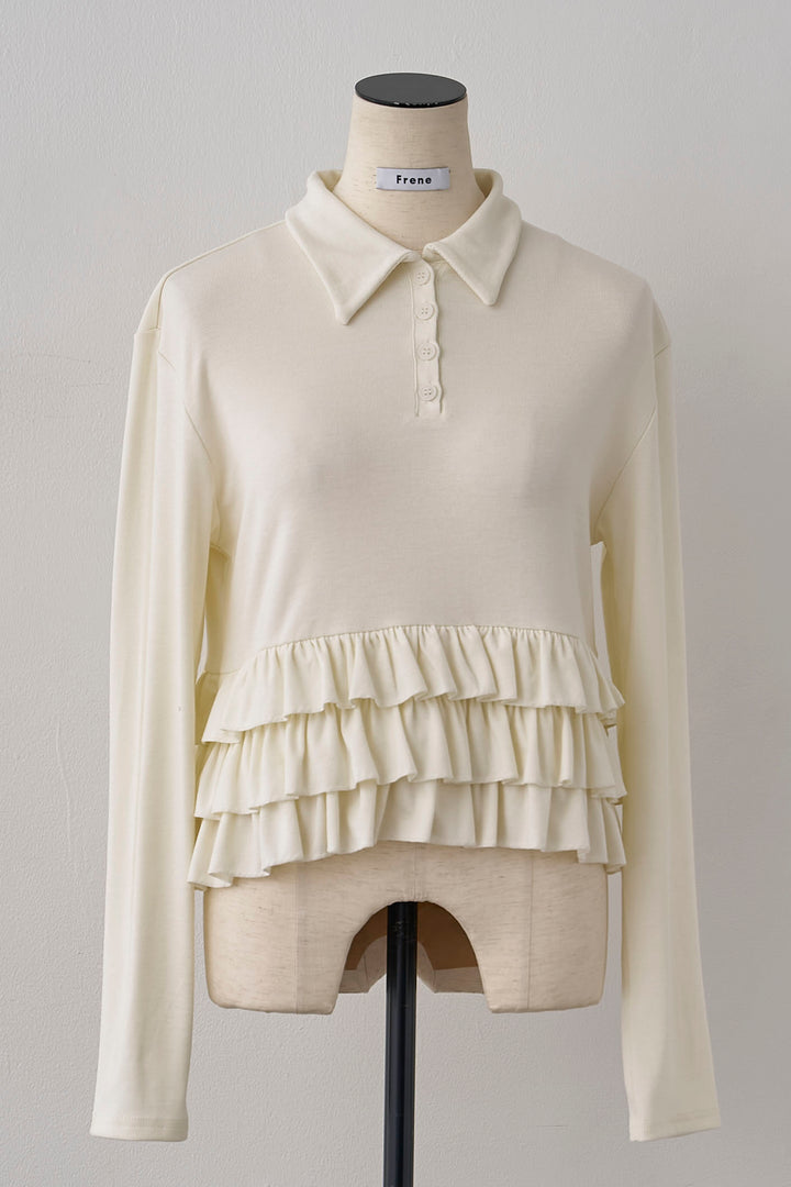 [予約]フリルヘムポロカラープルオーバー