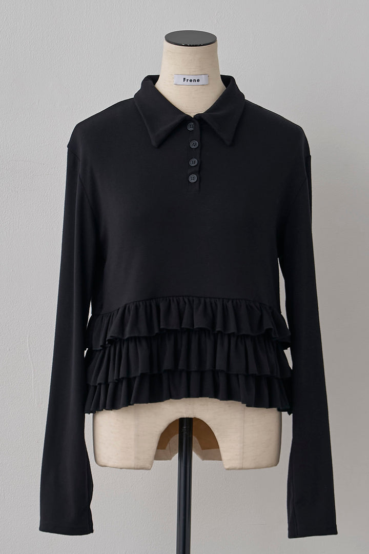 [予約]フリルヘムポロカラープルオーバー