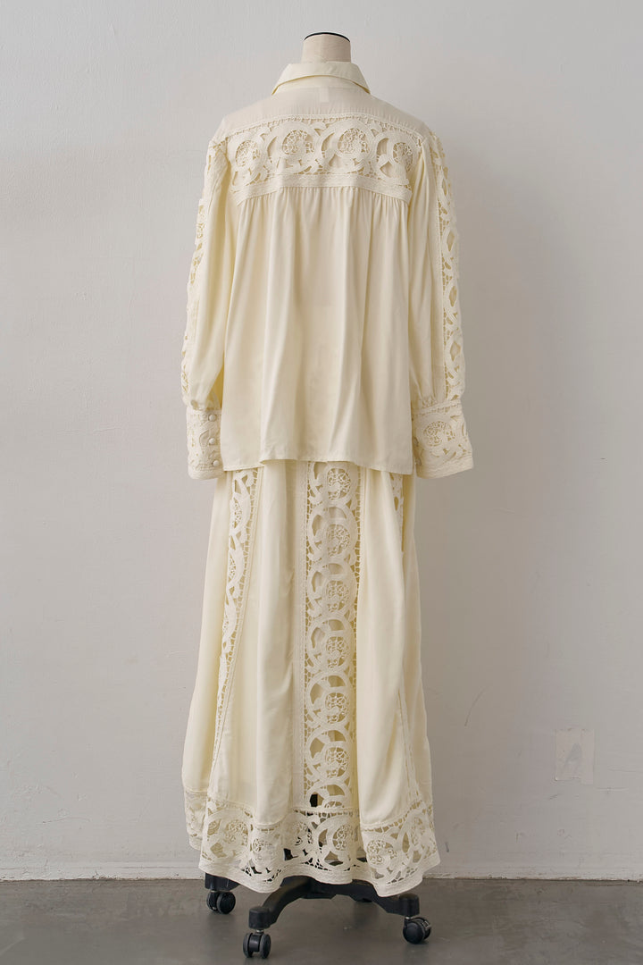 [予約]ヴィンテージライクレースシャツセットアップ