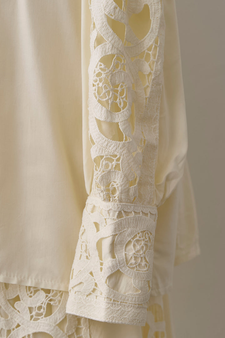 [予約]ヴィンテージライクレースシャツセットアップ