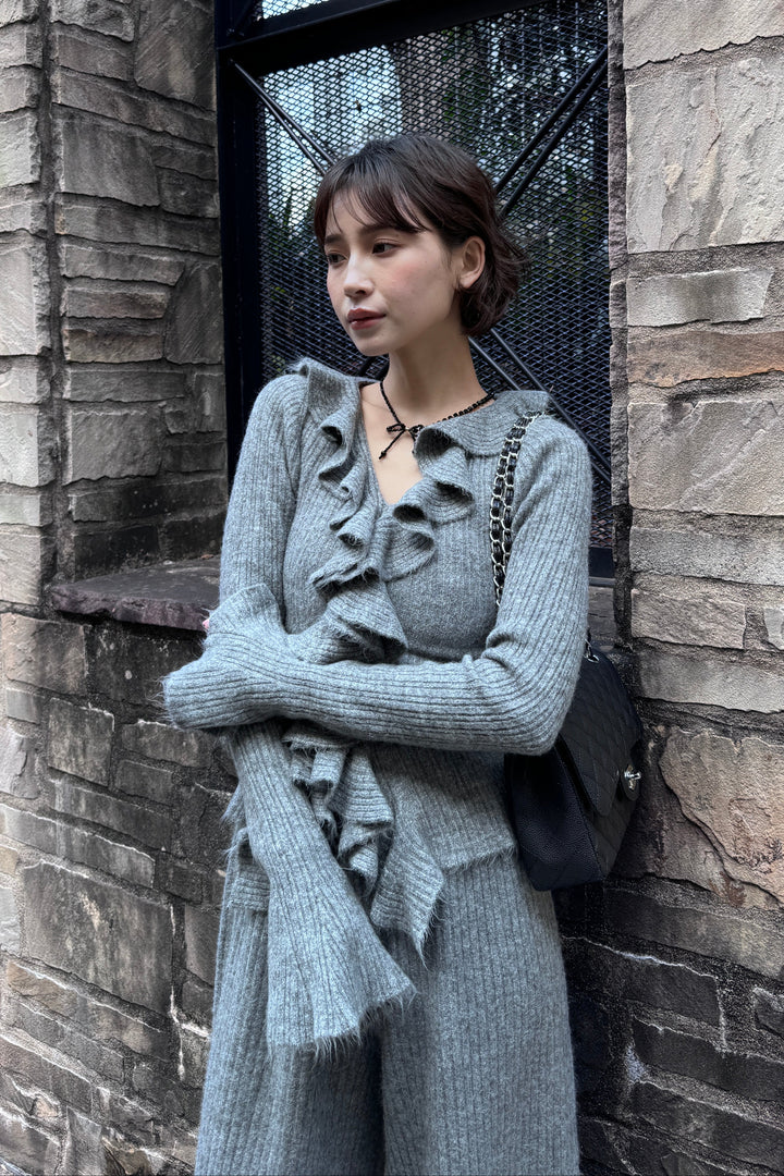 [予約]フロントフリル美ラインニットセットアップ