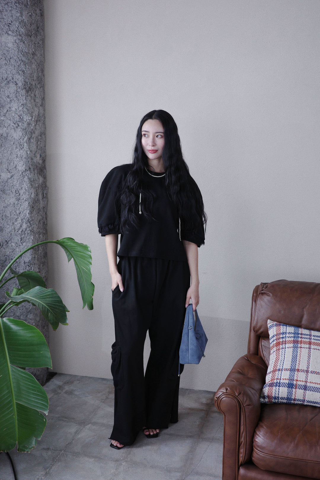 [予約/SET]ライトスウェットレースコンビパフPO+ライトスウェットサイドリボンパンツ(2set)