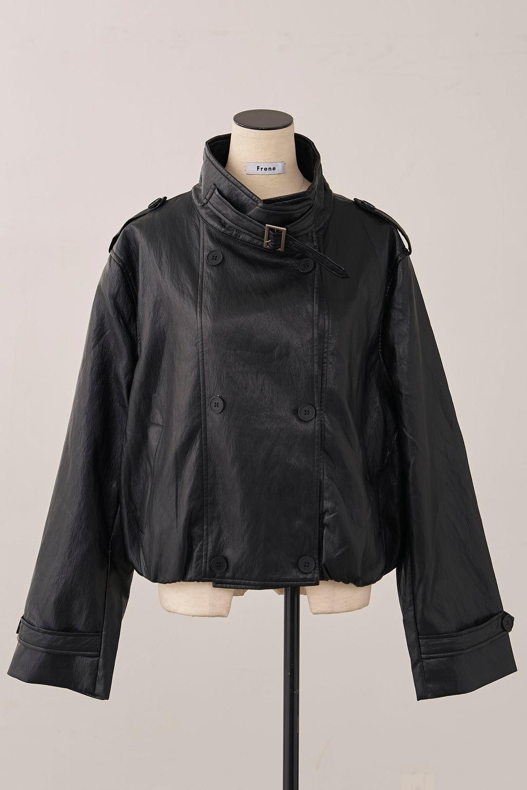 [予約]レザーライククロップドジャケット