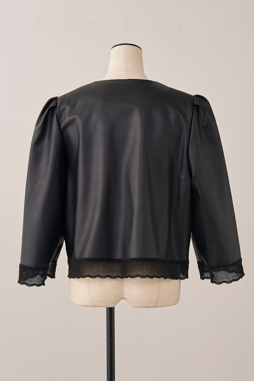 [予約]フェイクレザーパフスリーブジャケット