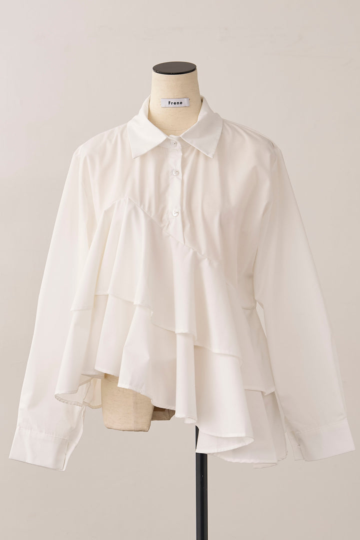 [予約]アシメフリルティアードシャツ