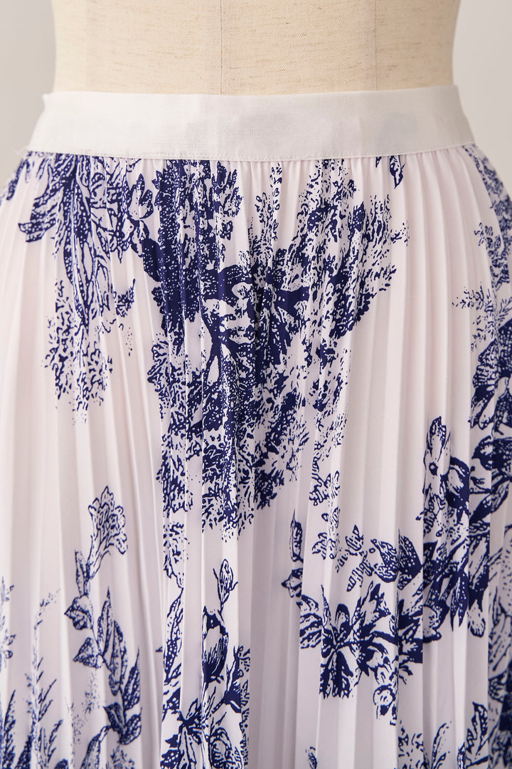 [予約]モノトーントワル柄プリーツスカート