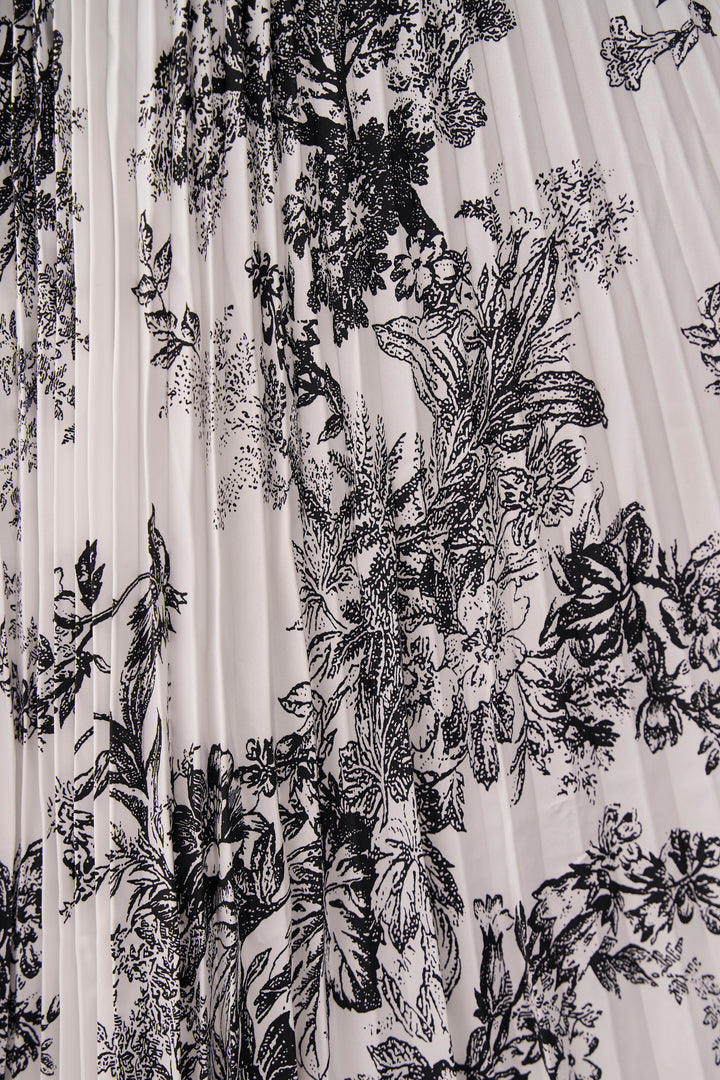 [予約]モノトーントワル柄プリーツスカート