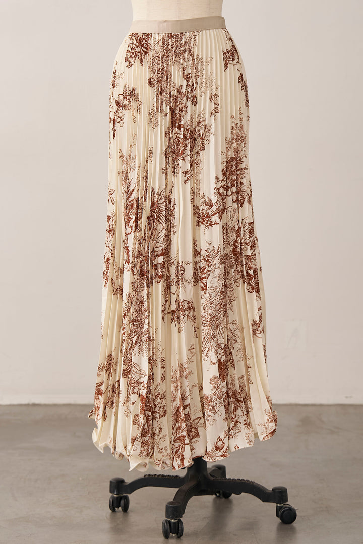 [予約]モノトーントワル柄プリーツスカート