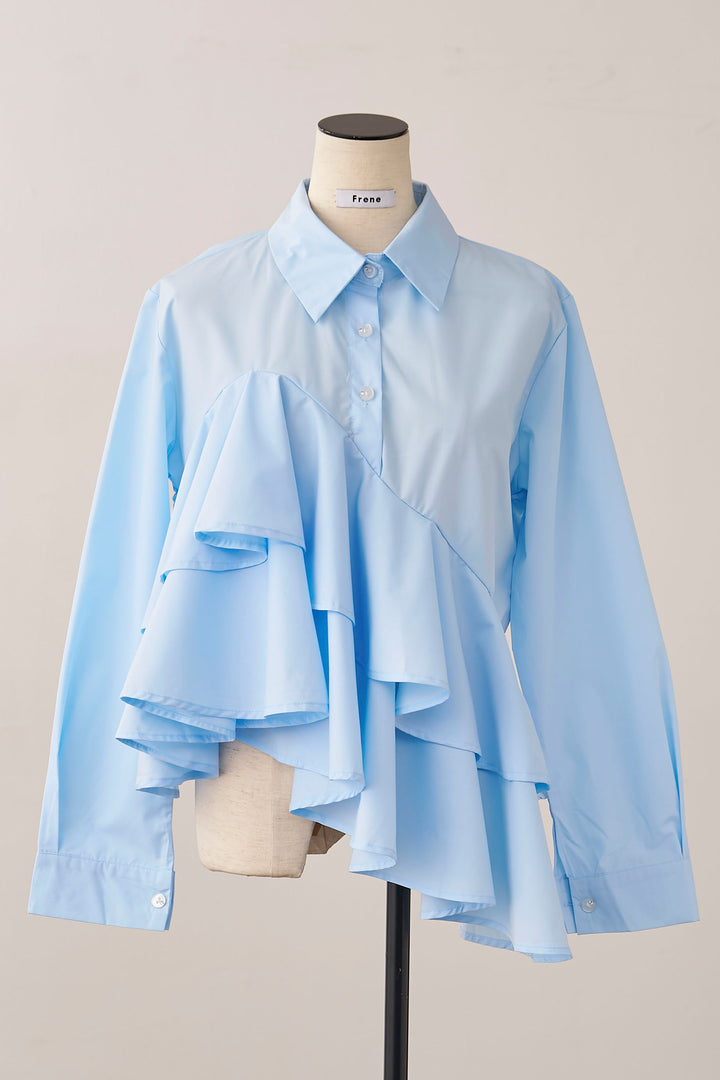 [予約]アシメフリルティアードシャツ