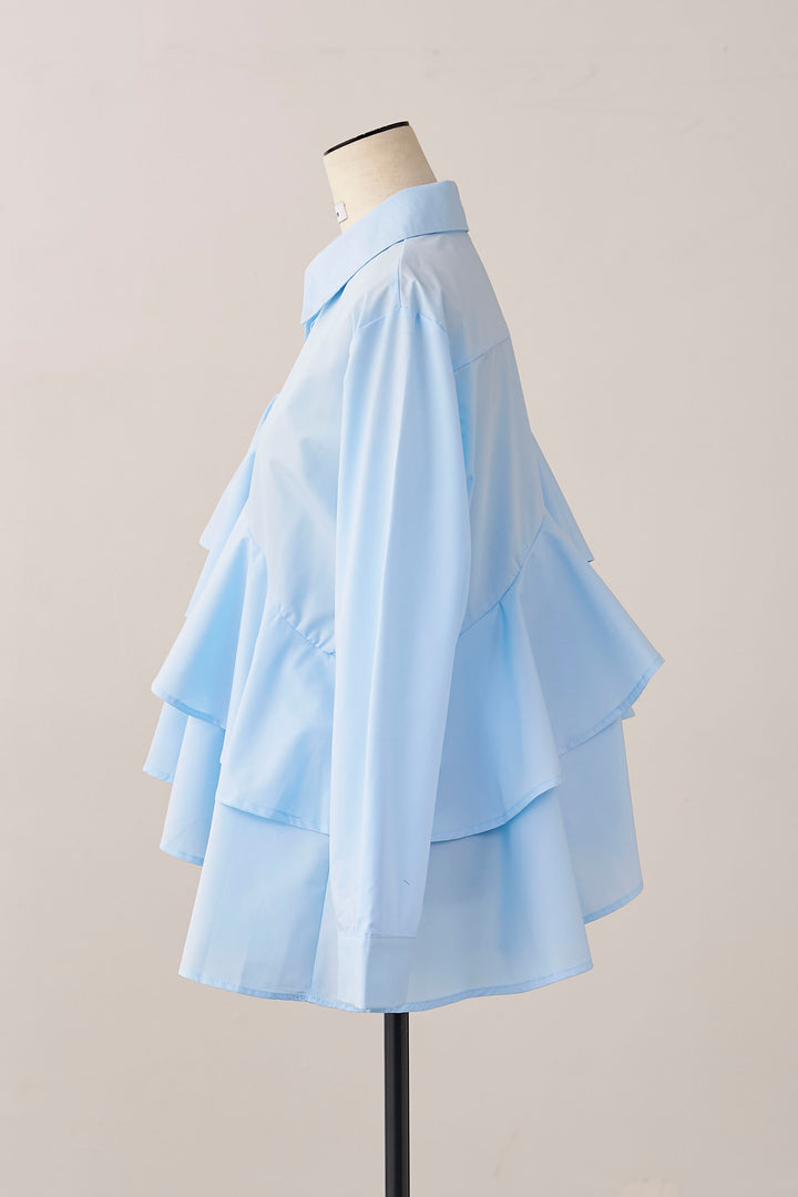 [予約]アシメフリルティアードシャツ