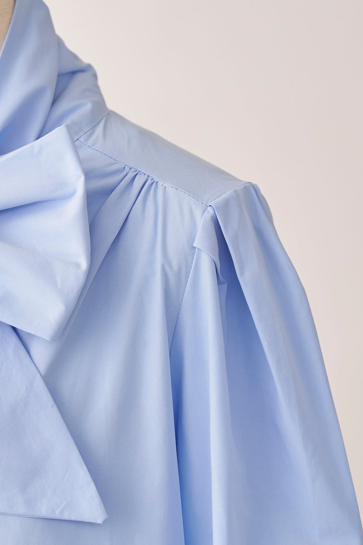 [予約]BIGリボン綿ブラウス