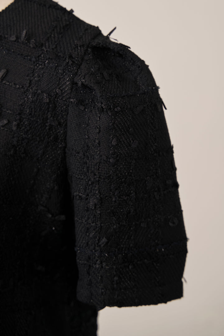 [予約]サマーツイード異素材ドッキングトップス