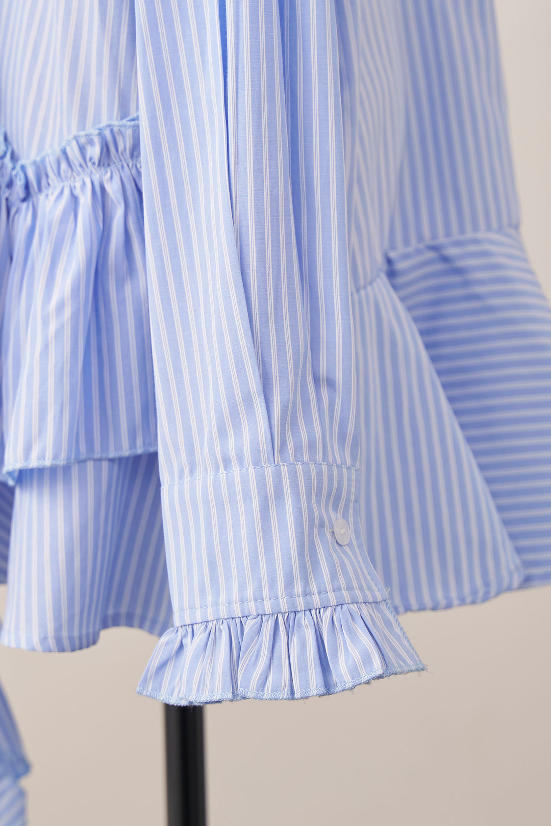 [予約]ストライプフリルヘムシャツチュニック