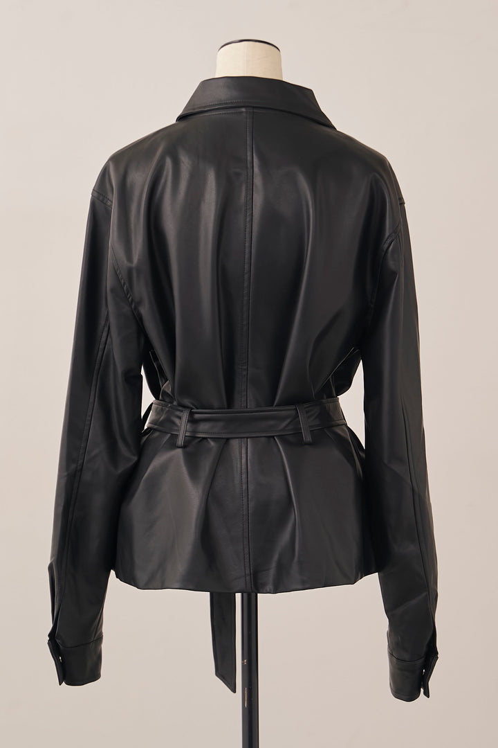 [予約]レザーライクウエストシェイプジャケット