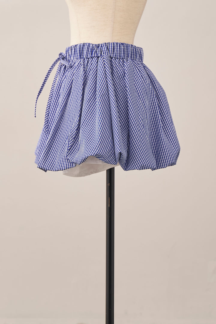 [予約]ギンガムチェックバルーンミニボトムセットアップ