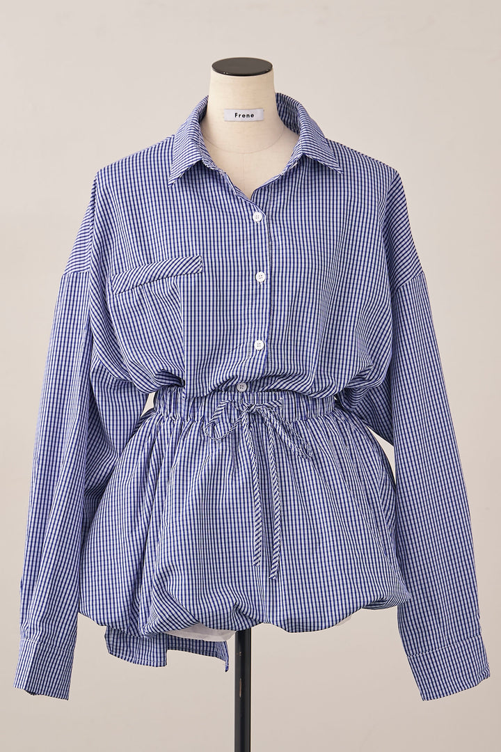 [予約]ギンガムチェックバルーンミニボトムセットアップ