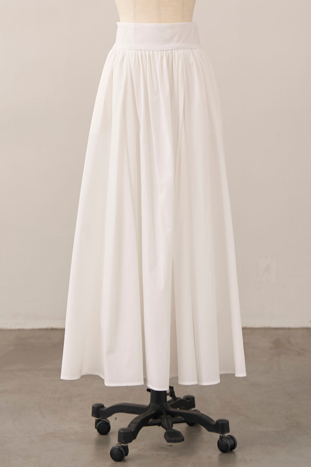 [予約]ギャザーフレア綿タッチスカート