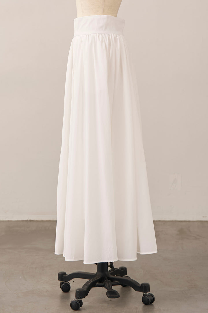 [予約]ギャザーフレア綿タッチスカート