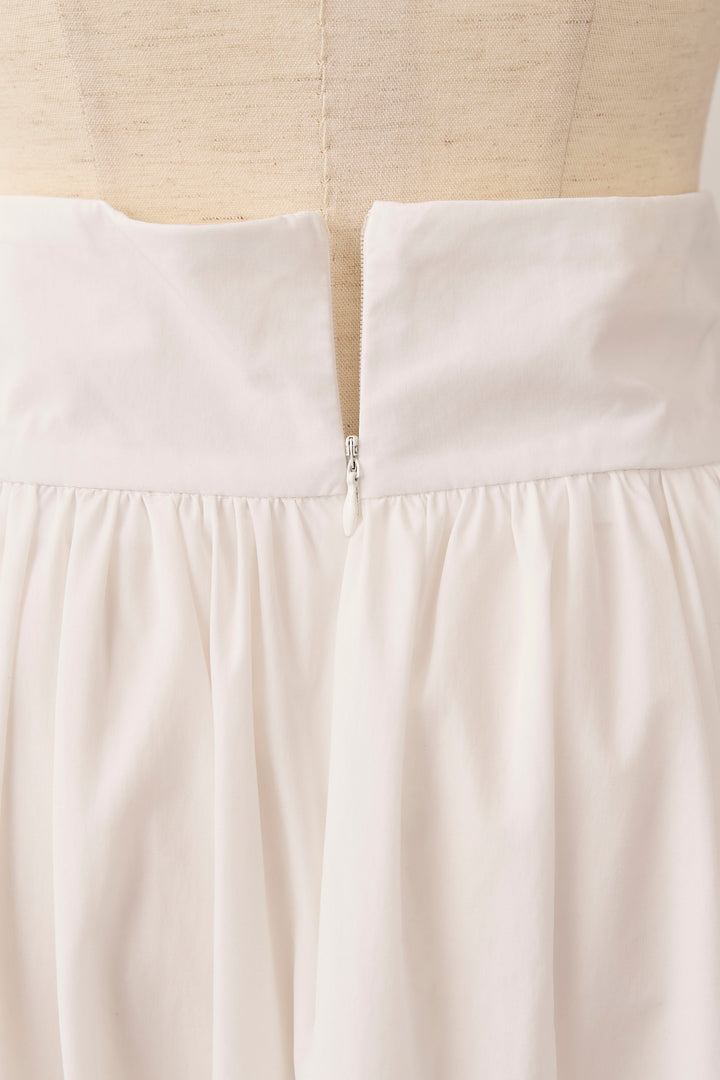 [予約]ギャザーフレア綿タッチスカート