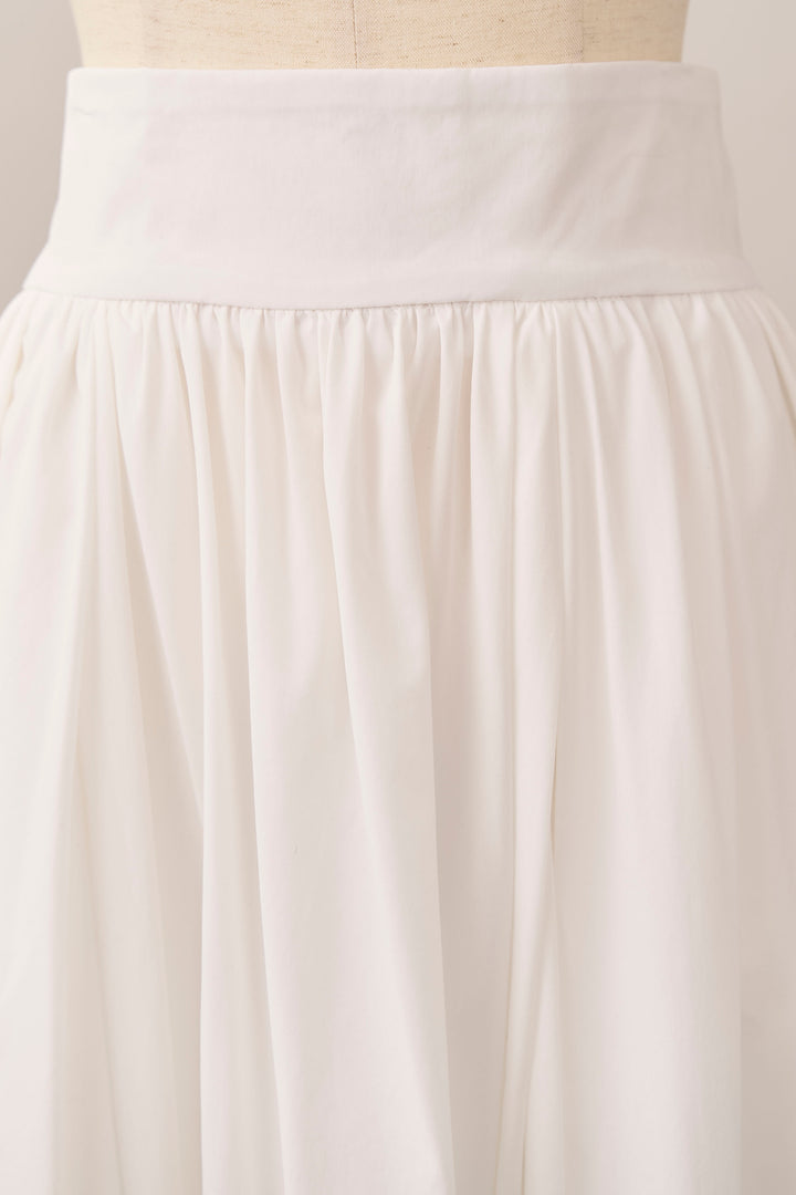 [予約]ギャザーフレア綿タッチスカート