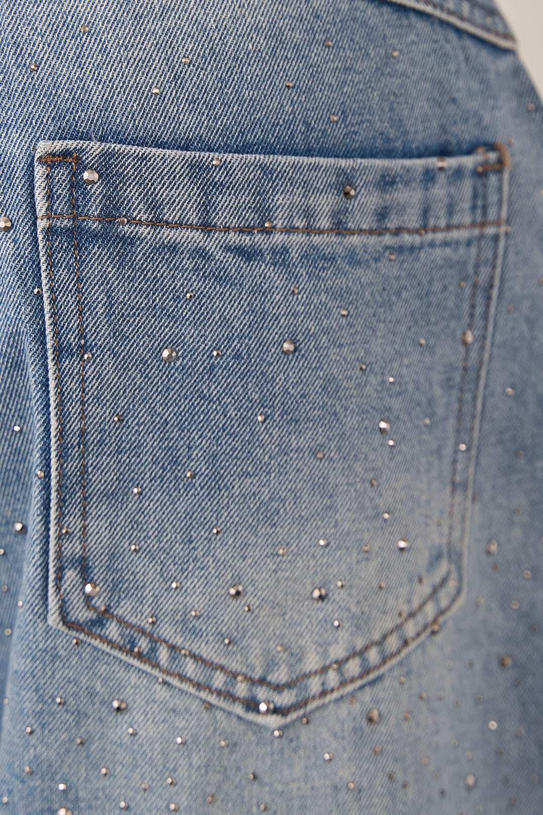 [予約]スパークルラインストーンカーブデニム