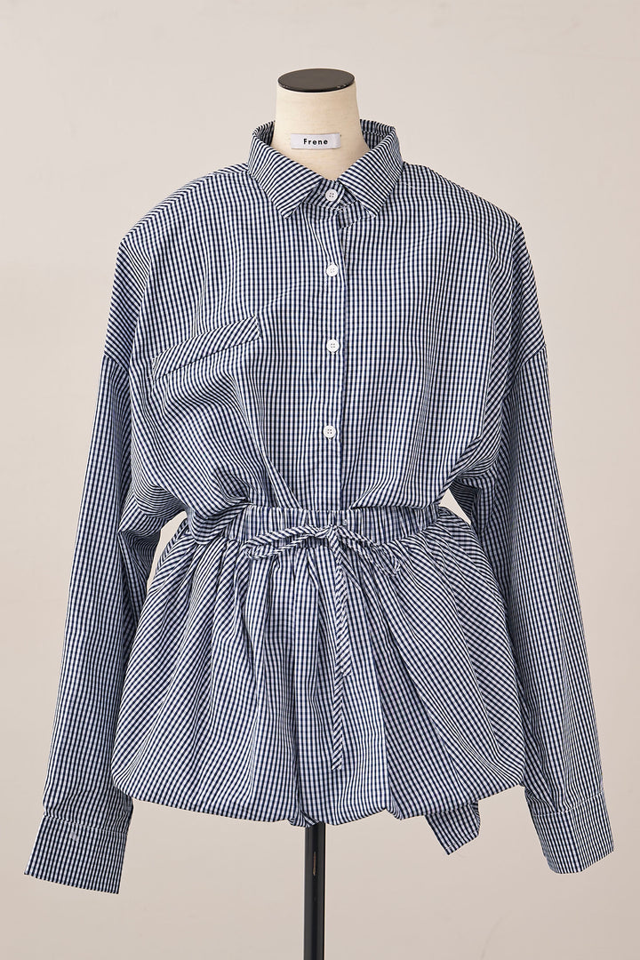 [予約]ギンガムチェックバルーンミニボトムセットアップ