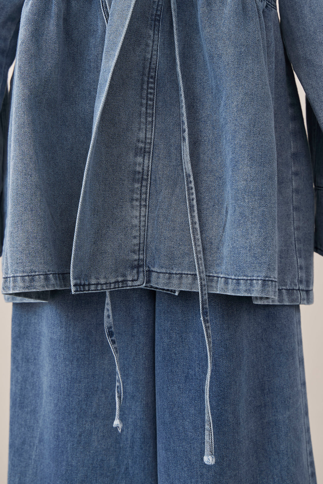 [予約]ノーカラーデニムルーズセットアップ