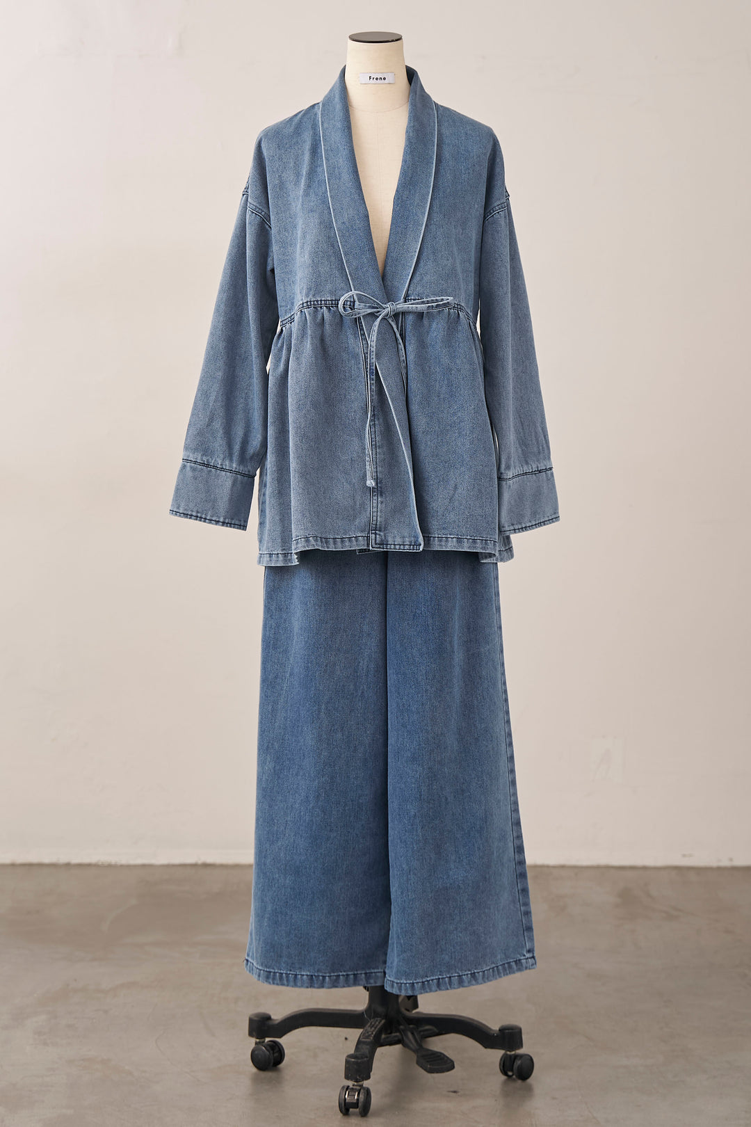 [予約]ノーカラーデニムルーズセットアップ