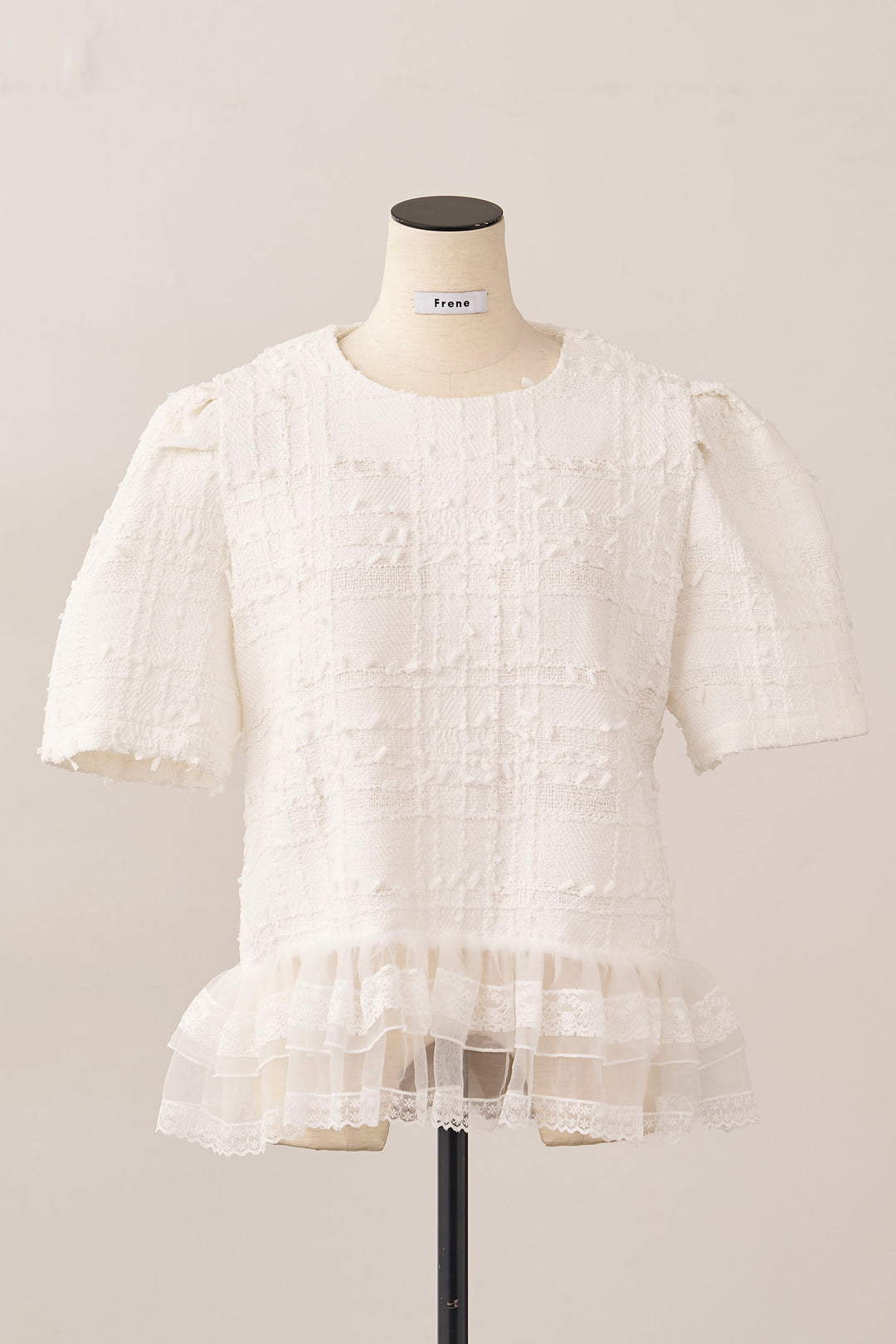 [予約]サマーツイード異素材ドッキングトップス