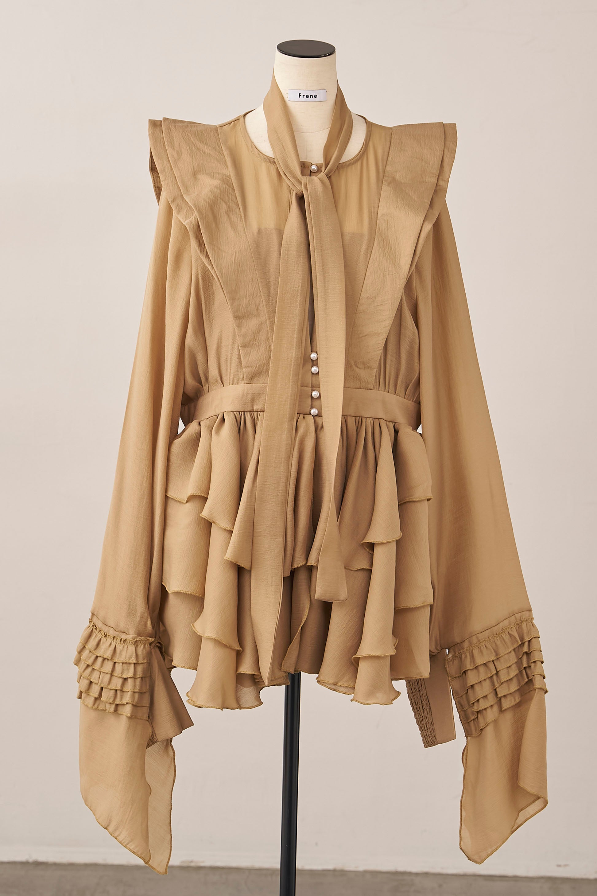 予約]フロートフリルティアードチュニック – Frene