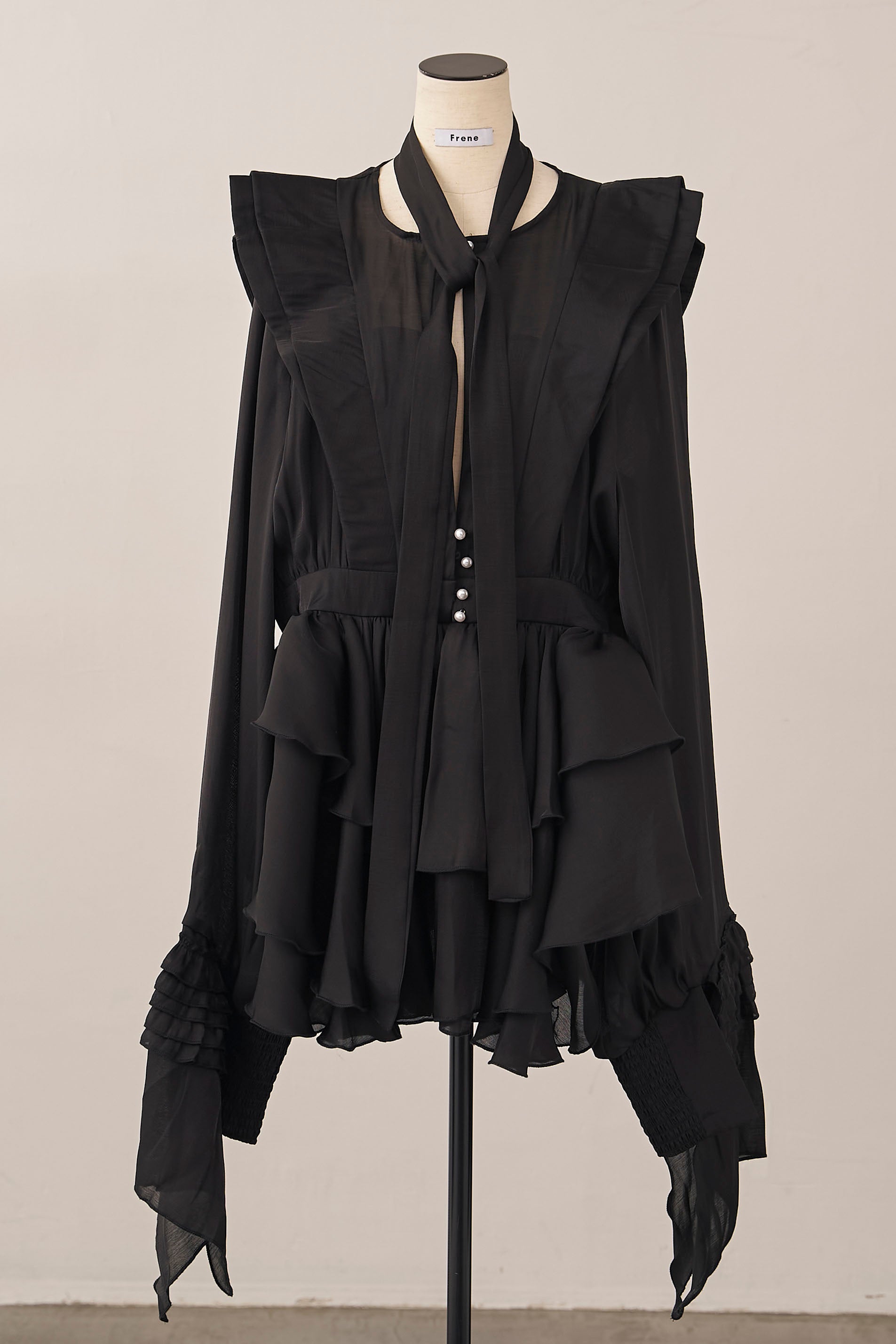 予約]フロートフリルティアードチュニック – Frene