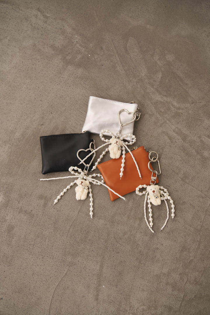 [予約]ポーチ付きパールミックスベアチャーム