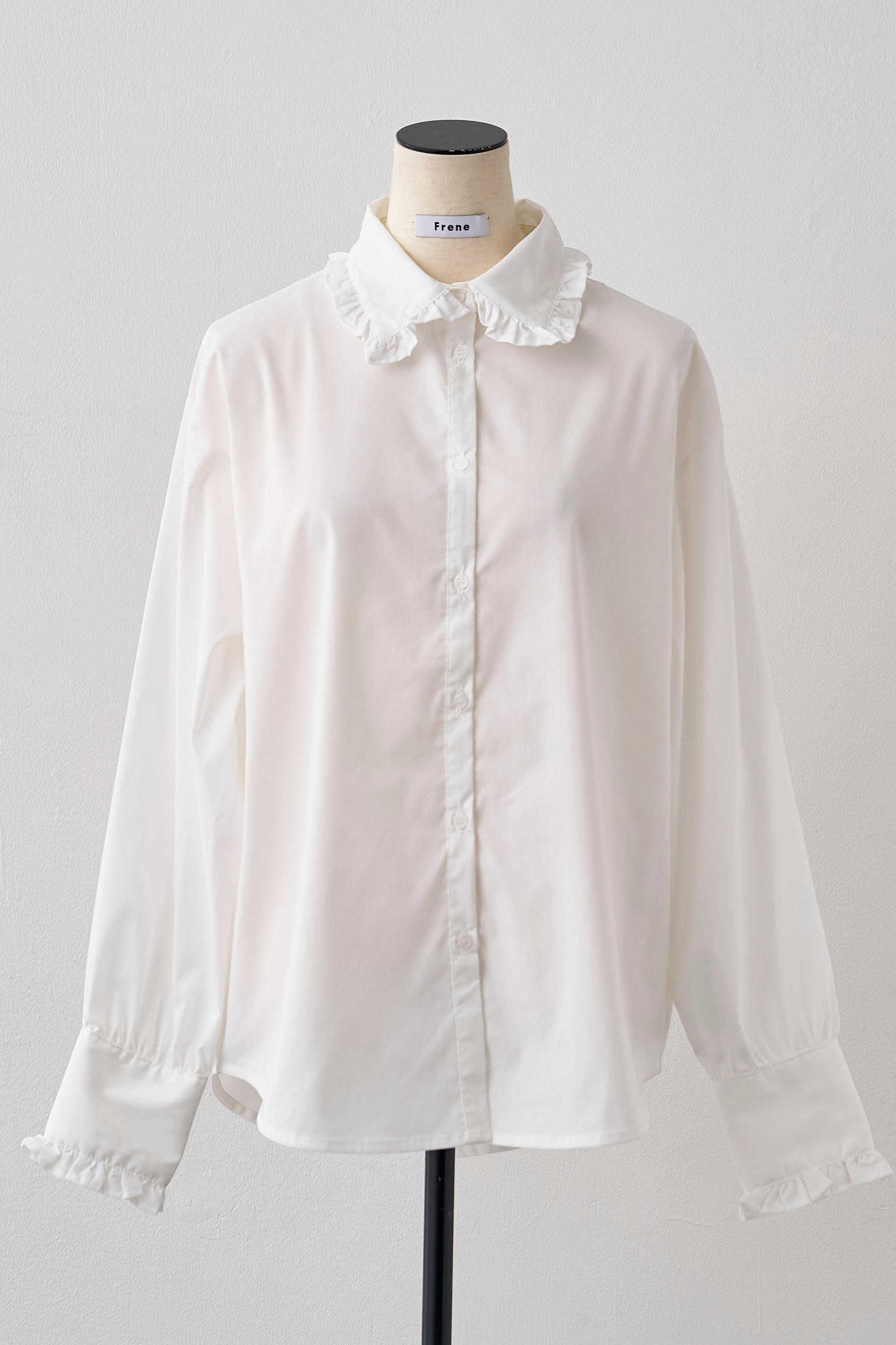 さくらもち　　完売❗️フリルギャザースリーブブラウス　ブラックfrene Tops – Frene